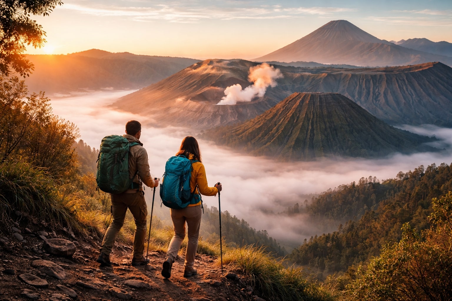 bromo vulkaan beklimmen, bromo